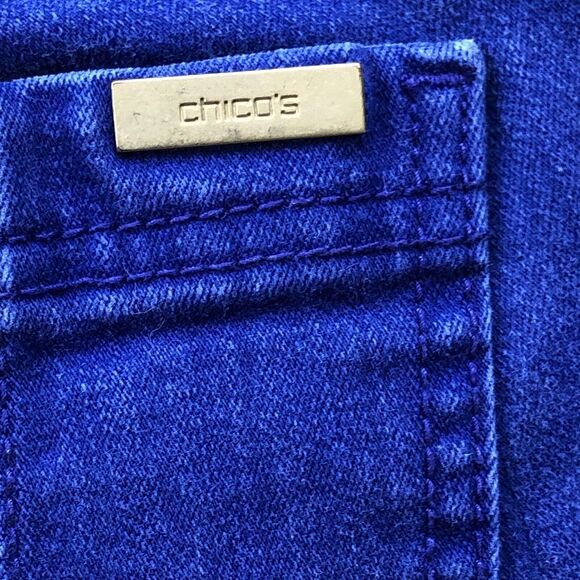 Chico's So Slimming Womens Jeans size 0.5 Short Size 6 US ‎ Stretch Blue Purple - Picture 8 of 8